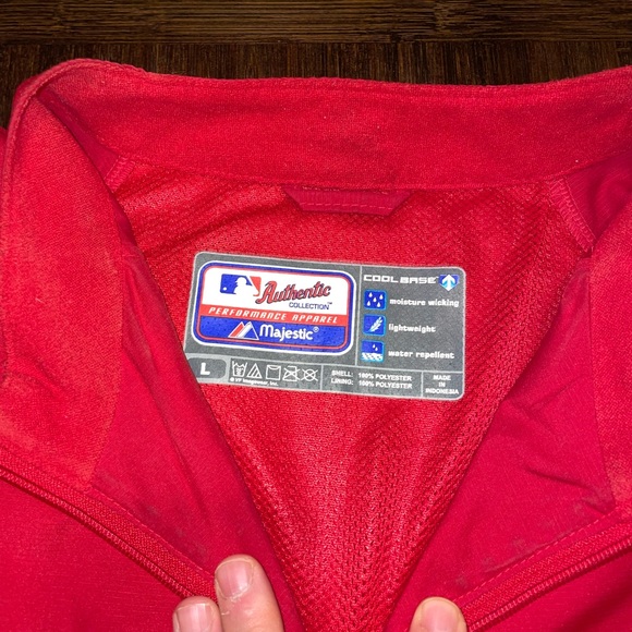 Majestic brand St. Louis Cardinals 1/4 zip, lightweight pullover. Size L large. - Picture 7 of 10